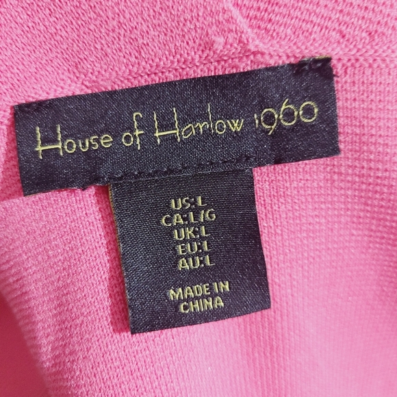 House of Harlow 1960 Wide Strap knit Tank Top Pink Stretchy Size Large - Picture 8 of 10